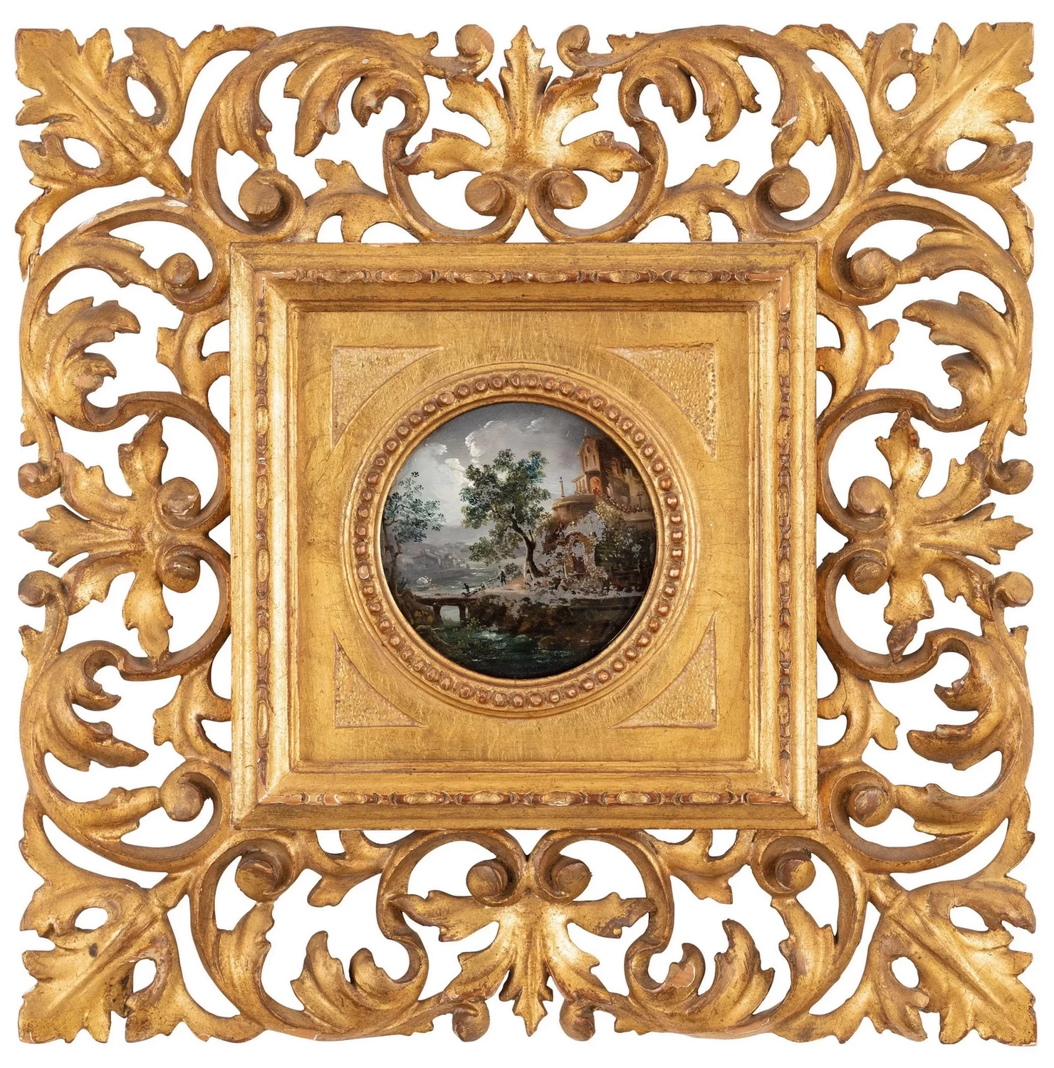 Paesaggio fluviale con chiesa